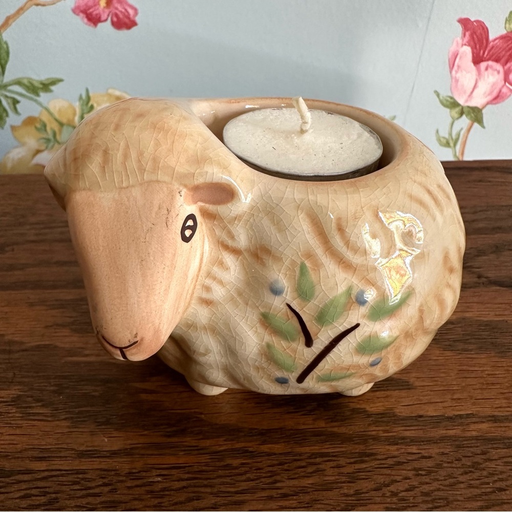 Vintage Lamb Tea Lite Candle Votive